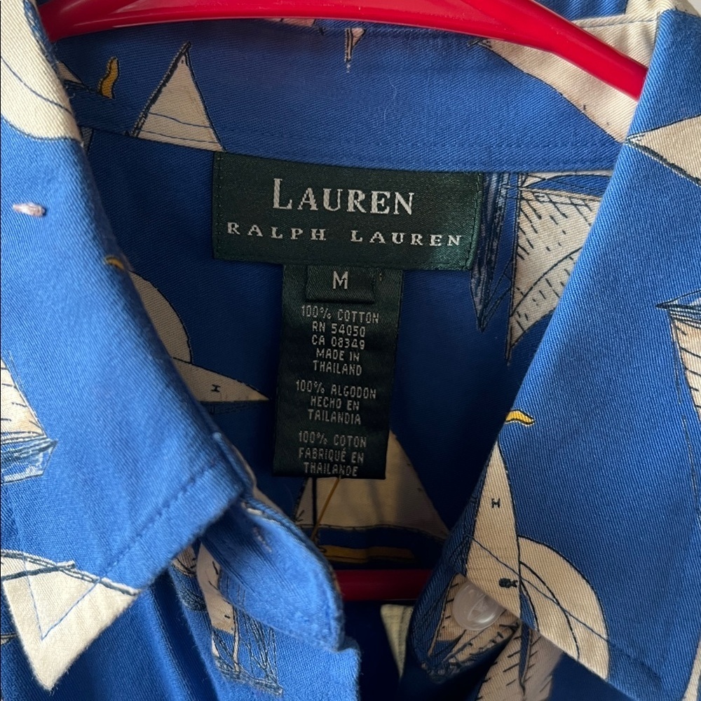 Lauren Ralph Lauren Nautical Button Up Size Medium - Picture 2 of 3